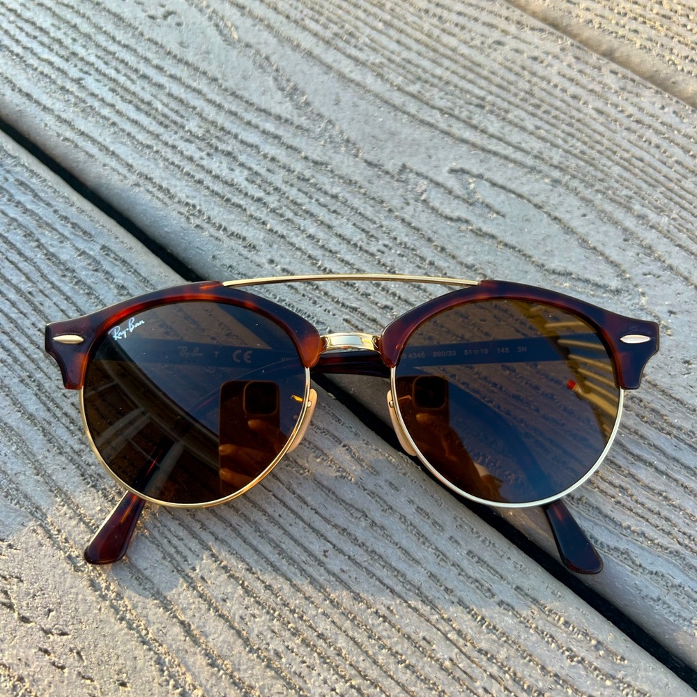 Ray-Ban Clubround Double Bridge Aviator Sunglasses (RB4346)